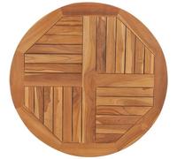 vidaXL Piano Tavolo in Legno Massello di Teak Rotondo 2,5 cm 80 cm