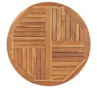 vidaXL Piano Tavolo in Legno Massello di Teak Rotondo 2,5 cm 90 cm