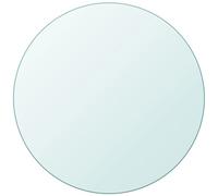 vidaXL Piano Tavolo in Vetro Temperato Trasparente Rotondo per Interni Ripiano