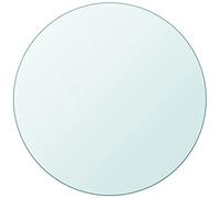 vidaXL Piano Tavolo in Vetro Temperato Trasparente Rotondo per Interni Ripiano