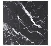vidaXL Piano Tavolo Nero 40x40 cm 6mm in Vetro Temperato Aspetto Marmo