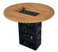 vidaXL Piano Tavolo per Cassa di Birra in Legno di Teak 70 cm
