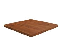 vidaXL Piano Tavolo Quadrato Marrone Scuro 50x50x2,5cm Rovere Trattato