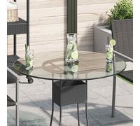 vidaXL Piano Tavolo Rotondo in Vetro Temperato 800 mm