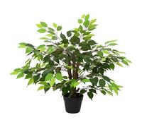 vidaXL Pianta Ficus Artificiale Verde 73 x 16 x 60 cm Tessuto e Legno