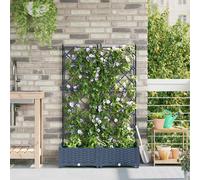 vidaXL Piantana da giardino con trellis 2 pz Grigio 80x40x125,5 cm