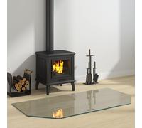 vidaXL Piastra in vetro per camino Trasparente 120 x 60 cm Vetro