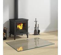 vidaXL Piastra in vetro per camino Trasparente 80 x 60 cm Vetro