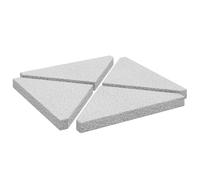 vidaXL Piastre per Parasole 4 pz in Granito Triangolare 14 kg Grigio, Peso della Base dell'ombrellone, Peso della Base, Base dell'ombrello