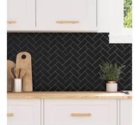 vidaXL Piastrella a Spina di Pesce 10 pcs Nero 30 x 30 cm