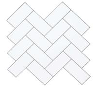 vidaXL Piastrella a Spina di Pesce 50 pcs Bianco e Grigio 30 x 30 cm