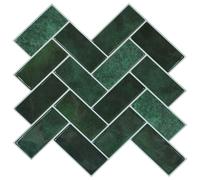 vidaXL Piastrella a Spina di Pesce 50 pcs Verde Scuro 30 x 30 cm