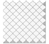 vidaXL Piastrella Lanturn 10 pcs Bianco 27 x 27 cm Poliuretano e PET, Pavimento per Bagno, Finitura Lucida, Design Rettangolare, Facile da Pulire, Decorazione Casa