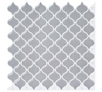 vidaXL Piastrella Lanturn 10 pcs Grigio 27 x 27 cm Poliuretano e PET, Pavimento per Bagno, Finitura Lucida, Design Rettangolare, Facile da Pulire, Decorazione Casa