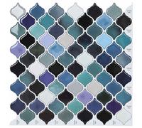 vidaXL Piastrella Lanturn 10 pz Blu Verde 27 x 27 cm Poliuretano e PET