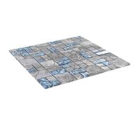 vidaXL Piastrella Mosaic 22 pz 30 x 30 cm Grigio e Blu Vetro
