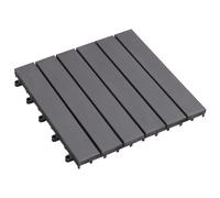 vidaXL Piastrelle per terrazze 10 pezzi grigie 30 x 30 cm, legno duro di acacia, pavimenti quadrati e moderni, piastrelle per pavimentazione durevole, elegante, accento in legno per l'arredamento