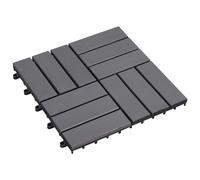 vidaXL Piastrelle per terrazze 10 pezzi grigie 30 x 30 cm, legno duro di acacia, pavimenti quadrati e moderni, piastrelle per pavimentazione durevole, elegante, accento in legno per l'arredamento