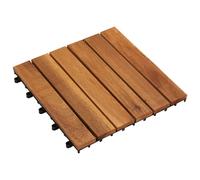 vidaXL Piastrelle per terrazze 10 pezzi marrone 30 x 30 cm legno duro acacia, pavimenti di acacia, piastrelle quadrate moderne, soggiorno, rivestimento per pavimenti durevole, elegante, accento in
