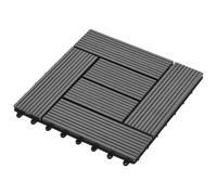 vidaXL Piastrella per Decking 11 pcs Grigio 30 x 30 cm WPC