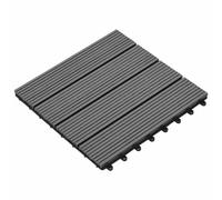 vidaXL Piastrelle per terrazze, 11 pezzi, grigio, 30 x 30 cm, in WPC, elegante piastrella quadrata, pratico fondo per esterni, affidabile composito in plastica, efficiente decking per interni