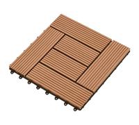 vidaXL Piastrella per Decking 11 pcs Marrone 30 x 30 cm WPC