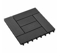 vidaXL Piastrella per Decking 11 pcs Nero 30 x 30 cm WPC
