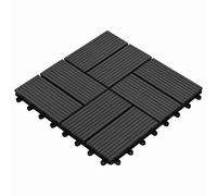 vidaXL Piastrella per Decking 11 pcs Nero 30 x 30 cm WPC