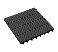 vidaXL Piastrella per Decking 11 pcs Nero 30 x 30 cm WPC