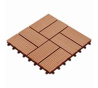 vidaXL Piastrella per Decking 11 pcs Teak riciclato 30 x 30 cm WPC