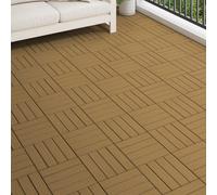 vidaXL Piastrella per Decking 11 pcs Teak riciclato 30 x 30 cm WPC