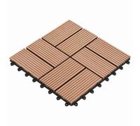 vidaXL Piastrella per Decking 11 pz Marrone 30 x 30 cm WPC