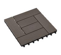 vidaXL Piastrella per Decking 11 pz Marrone Scuro 30 x 30 cm WPC