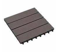 vidaXL Piastrella per Decking 11 pz Marrone Scuro 30 x 30 cm WPC