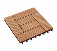 vidaXL Piastrella per Decking 11 pz Teak riciclato 30 x 30 cm WPC