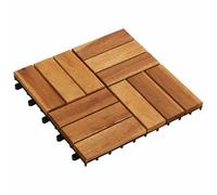 vidaXL Piastrella per Decking 20 pz Marrone 30 x 30 cm Legno di Acacia