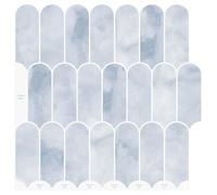 vidaXL Piastrella Piuma 10 pcs Azzurro 30 x 30 cm Poliuretano e PET, Piastrelle decorative per bagno, parete lucida, design a piuma rettangolare per il tuo progetto di backsplash in cucina