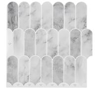 vidaXL Piastrella Piuma 20 pcs Marmo Grigio 30 x 30 cm, Piastrelle decorative per bagno, parete lucida, design a piuma rettangolare per il tuo progetto di backsplash in cucina