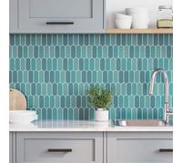 vidaXL Piastrella Piuma 50 pcs Blu 30 x 30 cm Poliuretano e PET