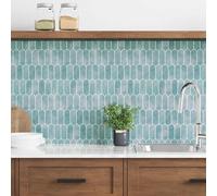 vidaXL Piastrella Piuma 50 pcs Verde 30 x 30 cm Poliuretano e PET