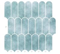 vidaXL Piastrella Piuma 50 pcs Verde 30 x 30 cm Poliuretano e PET, Piastrelle decorative per bagno, parete lucida, design a piuma rettangolare per il tuo progetto di backsplash in cucina