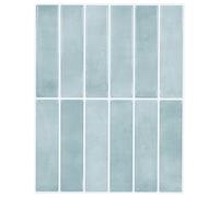 vidaXL Piastrella Rettangolare 10 pcs Grigio Verde 29 x 23 x 0,08 cm, Decorazioni da muro per il bagno, piastrelle rettangolari, adesivi lucidi, arte fai-da-te