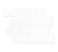 vidaXL Piastrella subway 10 pcs Bianco 29 x 21 cm Poliuretano e PET