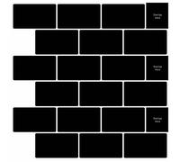 vidaXL Piastrella subway 20 pz Nero 30 x 30 cm Poliuretano e PET