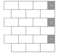 vidaXL Piastrella subway 50 pcs Bianco e Grigio 30 x 30 cm