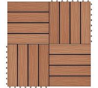 VIDAXL - Piastrelle 11 pz Goffrature WPC 30x30 cm 1 mq Marrone Chiaro