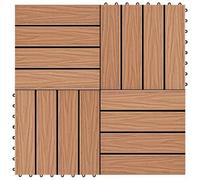 VIDAXL - Piastrelle Decking 11pz Goffrature WPC 30x30 cm 1 mq Color Teak