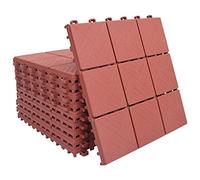 vidaXL Piastrelle per Decking 10 pz Rosse 30,5x30,5 cm in Plastica