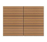 vidaXL Piastrelle per Decking in WPC 6 pz 60x30 cm 1,08 m² Marrone
