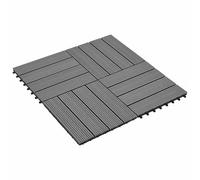 vidaXL Piastrelle per terrazza, 22 pezzi, grigio, 30 x 30 cm, WPC